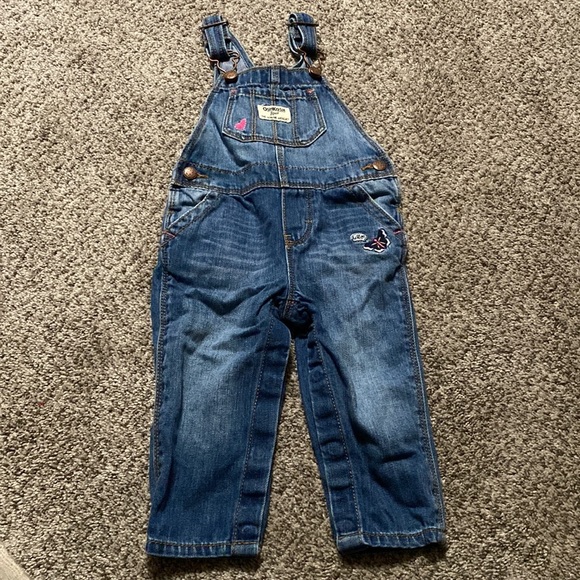 Oshkosh Bgosh overalls with plaid onsie - Picture 5 of 9